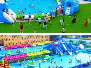 在游池内触手play后面加入大型充气水上乐园