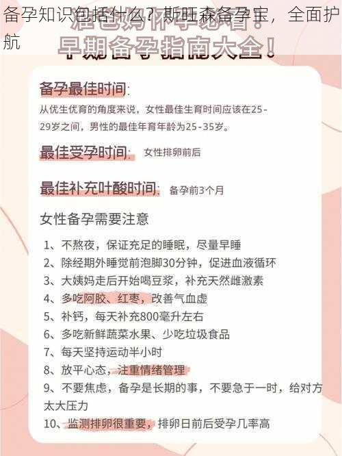 备孕知识包括什么？斯旺森备孕宝，全面护航