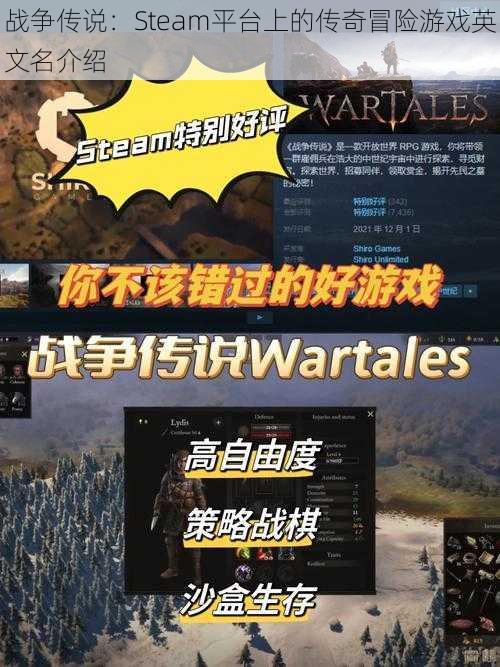 战争传说：Steam平台上的传奇冒险游戏英文名介绍